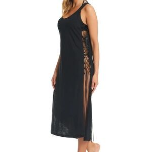 Red Carter Black Cotton Open-Side Cover-Up Dress Size S/6